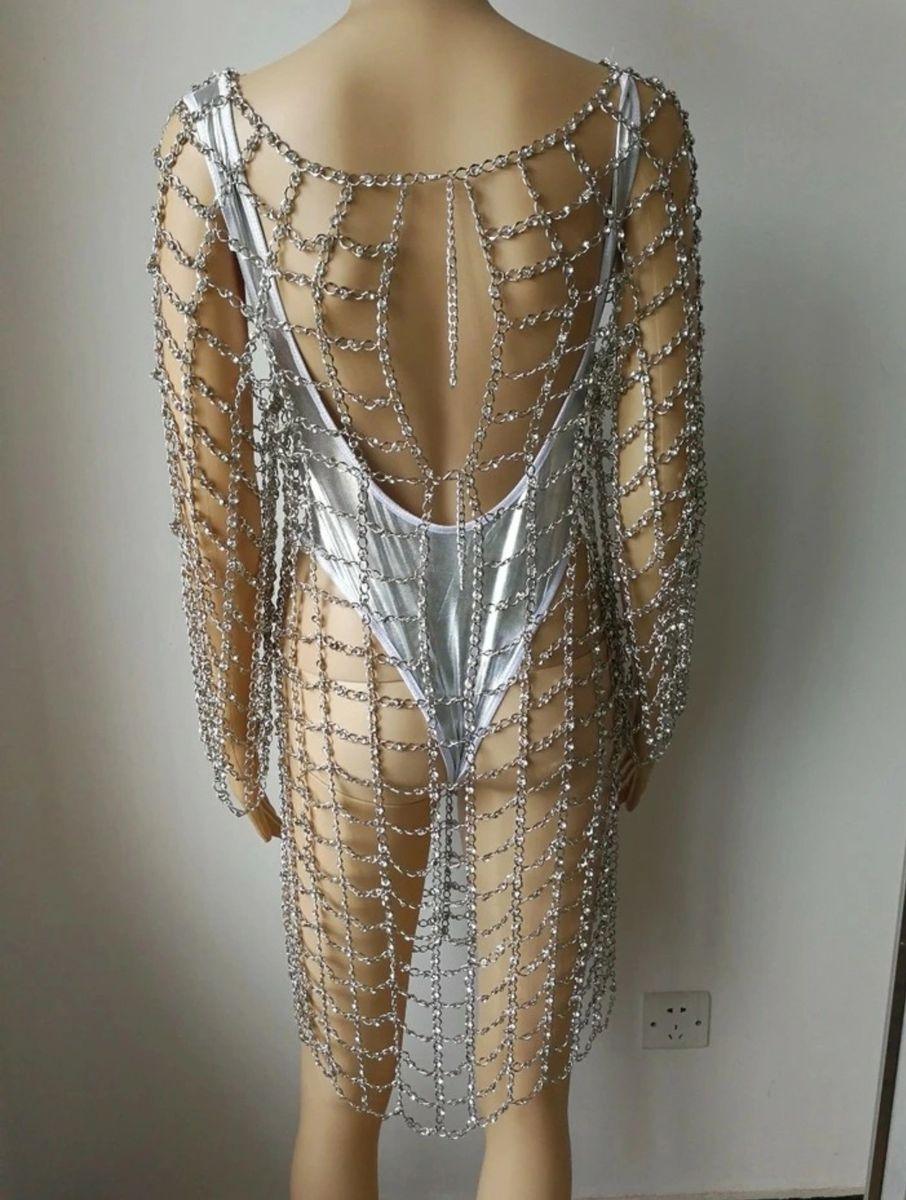 Rhinestone chain dress online